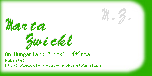 marta zwickl business card